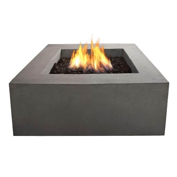 Real Flame Baltic 36 in. Square Natural Gas Outdoor Fire Pit in Glacier Gray