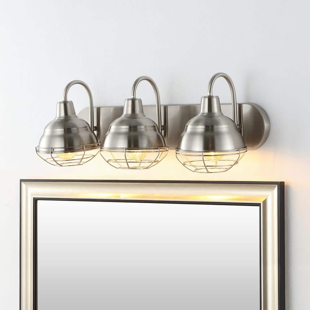 Levi Industrial Rustic 24.5" Nickel LED Vanity Light