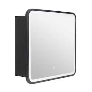 22.1 in. W x 20 in. H Rectangular LED Metal Medicine Cabinet with Mirror