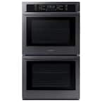 30 in. 5.1/5.1 cu. ft. Wi-Fi Connected Double Electric Wall Oven in Black Stainless Steel