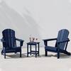 WESTIN OUTDOOR Laguna 3-Piece Fade Resistant Outdoor Patio HDPE Poly Plastic Folding Adirondack Chair Set with Side Table in Navy Blue 2001-AC2-CS-NB