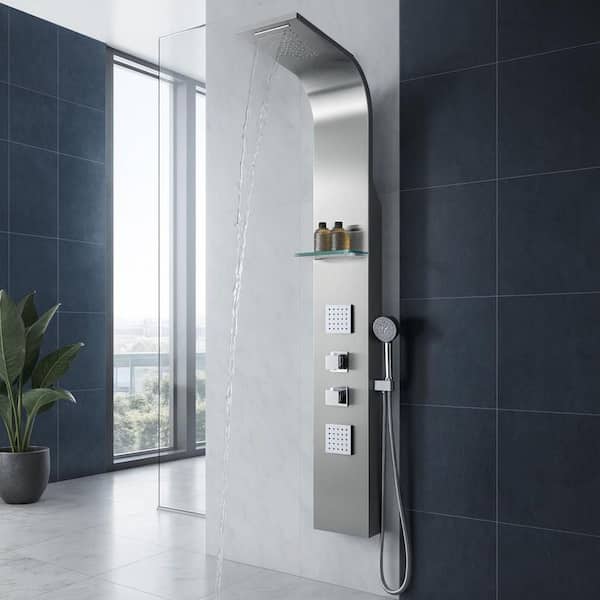 ANZZI Niagara 64 in. 2-Jetted Full Body Shower Panel with Heavy