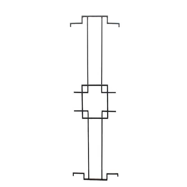 ACHLA DESIGNS 48 in. Tall Graphite Powdercoat Square-On-Squares Modern Center Link Garden Trellis