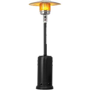 48,000 BTU Matte Black Stainless Steel Propane Patio Heater with Wheels