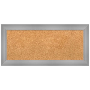 Flair Polished Nickel 33.88 in. x 15.88 in. Framed Corkboard Memo Board