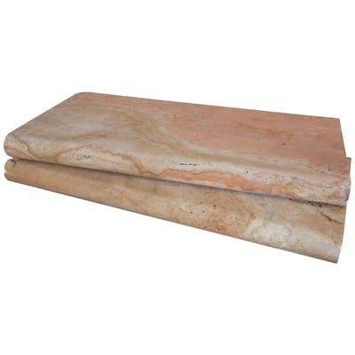 Porcini Gold 2 in. x 12 in. x 24 in. Travertine Pool Coping (15 Pieces / 30 Sq. Ft. / Pallet)