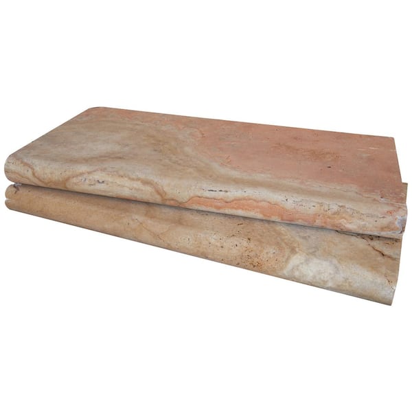 MSI Porcini 2 in. x 12 in. x 24 in. Brushed Travertine Pool Coping (15 Piece / 30 Sq. ft. / Pallet)
