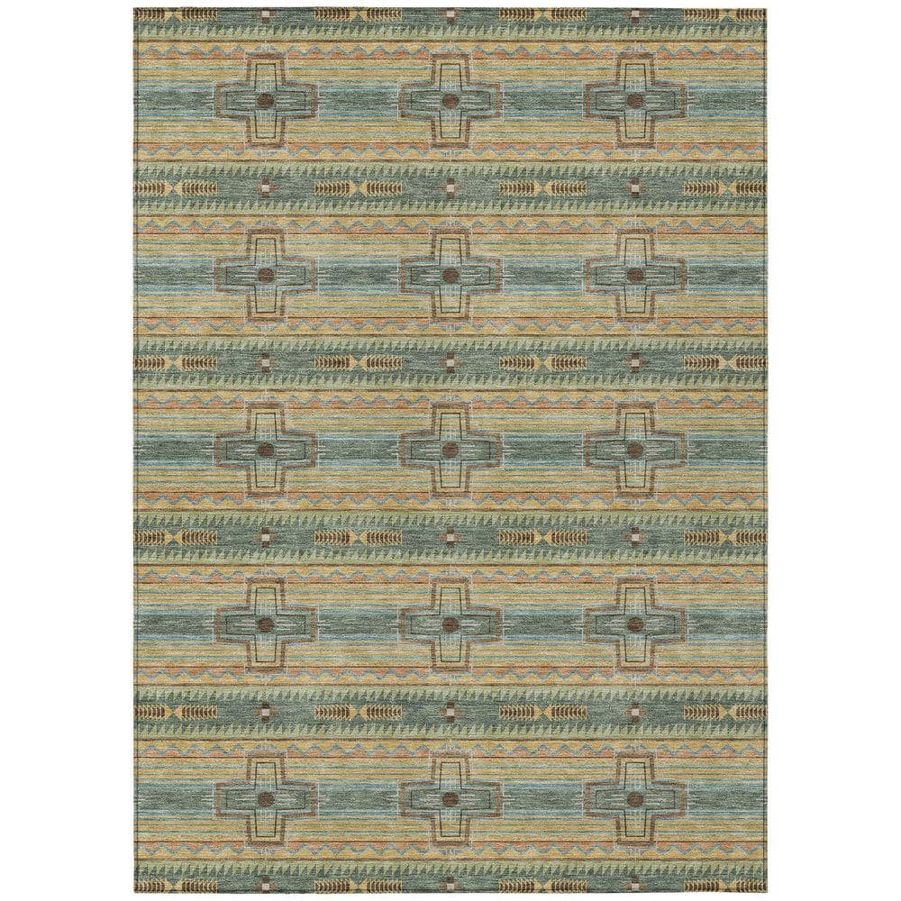 Chantille Machine Washable Indoor/Outdoor Abstract ACN2688 Basil 5 ft. x 7 ft. 6 in. Area Rug price history on PriceWatchPro