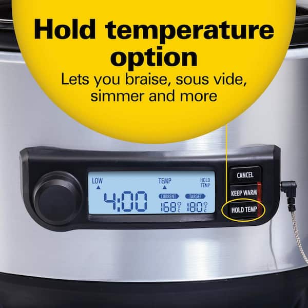 Hamilton Beach Portable 6-Quart Digital Programmable Slow Cooker With Temp  Tracking Temperature Probe to Braise, (33866) and Hamilton Beach Travel