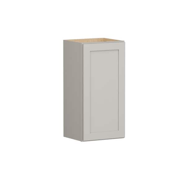Shaker Full Overlay 15 in. W. x 12 in. D x 30 in. H Plywood Assembled Wall Kitchen Cabinet in Stone Gray