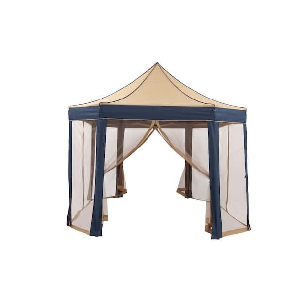 cenadinz 10 ft. x 13 ft. Brown Octagonal canopy