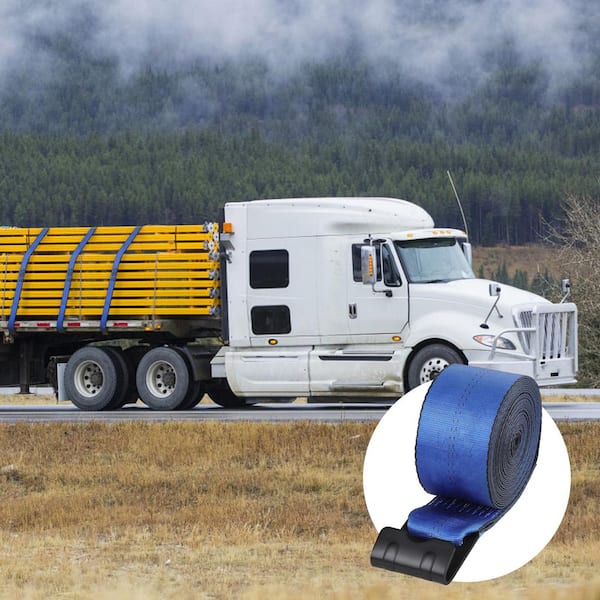 Autofonder 4x30 Ft Heavy Duty Tie Down Straps – 10 Pack Blue Polyester Flatbed Trailer Straps, WLL 5400 Lbs, With Flat Hooks - View #7