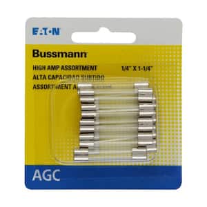 AGC High Amp Fuse Assortment includes 7-1/2, 10, 15, 20, 25, and 30 Amp fuses