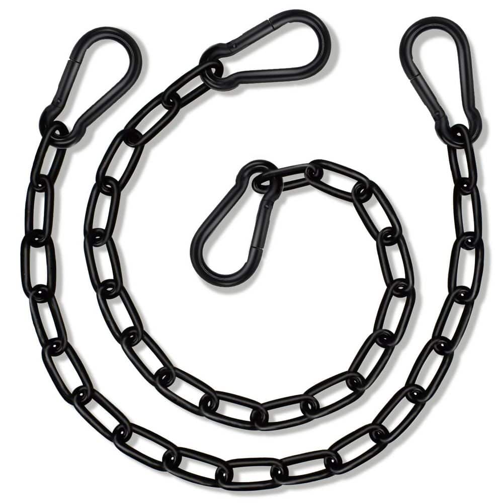 25.6 in. 660 lb. Capacity Hanging Swing Chain with 4 Carabiners for Punching Bags, Swing Chairs, Black (2-Pack) price history on PriceWatchPro