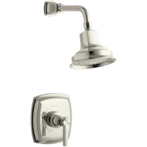 Margaux 1-Spray 6.5 in. Single Wall Mount Fixed Shower Head in Polished Nickel