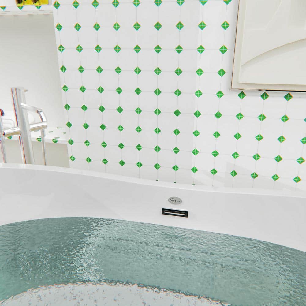 Empava 59'' White Acrylic Freestanding Oval Soaking Tub