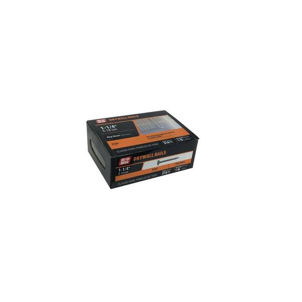Grip-Rite #12-1/2 x 1-1/4 in. Bright Ring Shank Drywall Nails (1 lb.-Box)