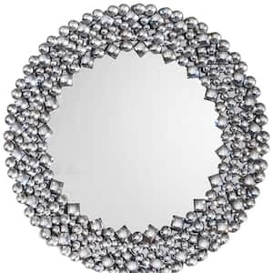 35.43 in. W x 35.43 in. H Composite Silver Vanity Mirror