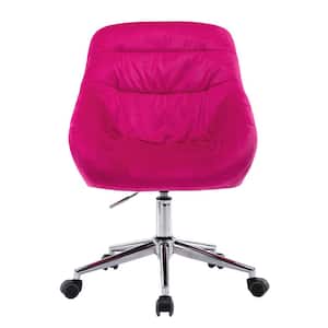 Red Home Office Ergonomic Chair with Upholstered Vanity and Adjustable Swivel