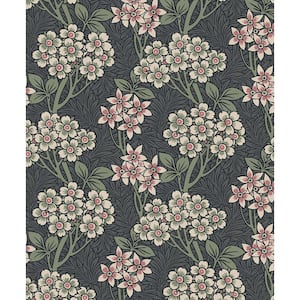 Smoke and Laurel Green Floral Vine Vinyl Peel and Stick Wallpaper Roll (Covers 31.35 sq. ft.)