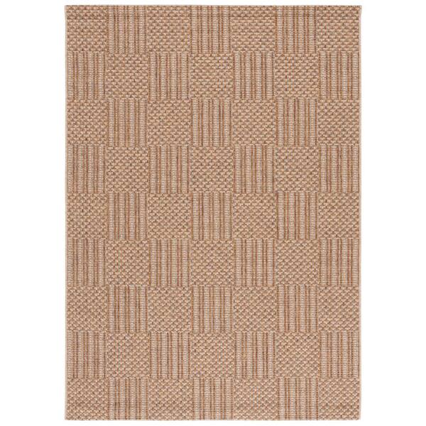 Sisal All-Weather 9 ft. x 12 ft. Natural/Gray Striped Geometric Indoor/Outdoor Area Rug