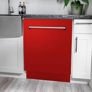 Tallac Series 24 in. Top Control 8-Cycle Tall Tub Dishwasher with 3rd Rack in Red Matte