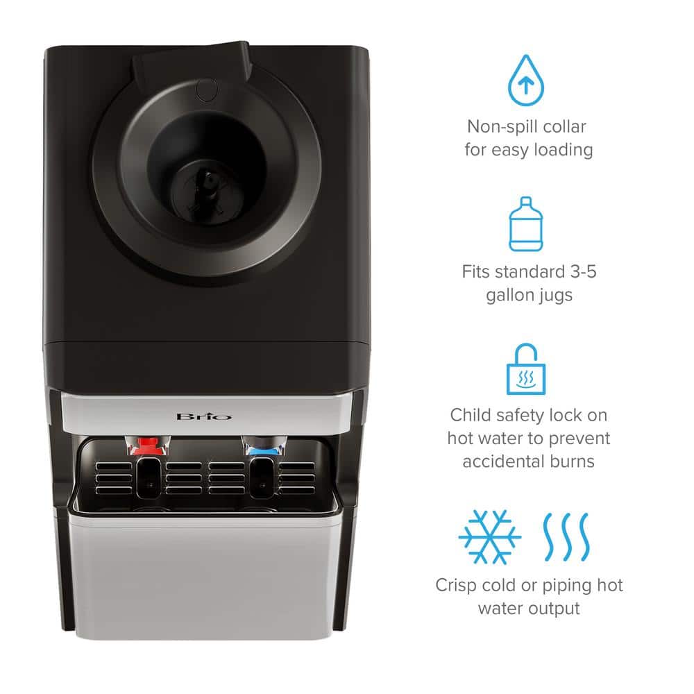 Brio Slimline Black and Stainless Steel Top-Load Water Dispenser