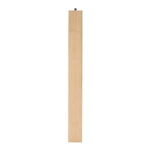 Parsons Square Table Leg with Hanger Bolt - 15 in. H x 1.625 in. Dia. - Sanded Unfinished Ash Wood - DIY Furniture Decor
