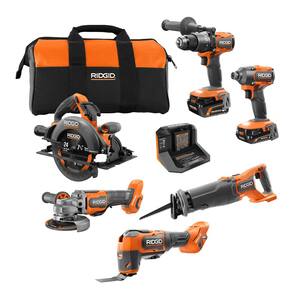 18V Brushless Cordless 6-Tool Combo Kit with 4.0 Ah and 2.0 Ah MAX Output Batteries and Charger