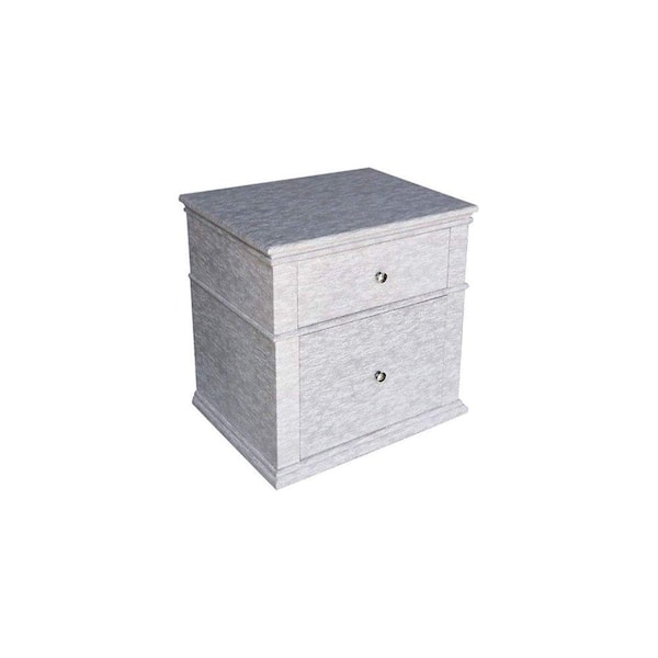 Benjara 26.5 in. 2-Drawer Grey Wooden Nightstand