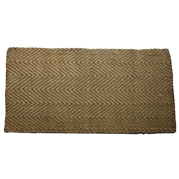 2 ft. x 3 ft. Beige And Brown Jute Chevron Hand Woven Area Rug