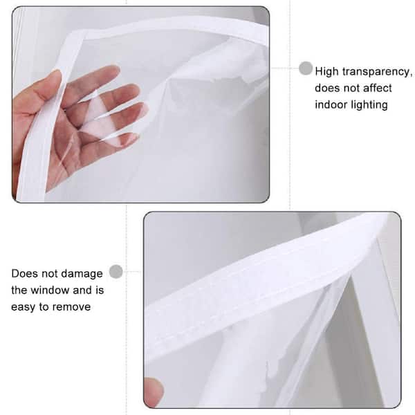 mixweer Window Insulation Kit with Zipper 56 x 35 Plastic Window  Coverings for Winter Transparent Window Insulation Film Se