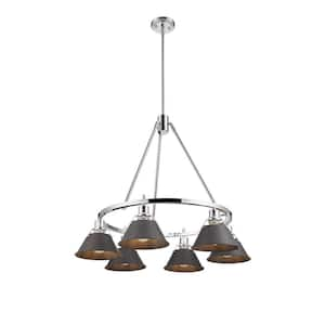 Orwell 6-Light Chrome and Rubbed Bronze Chandelier