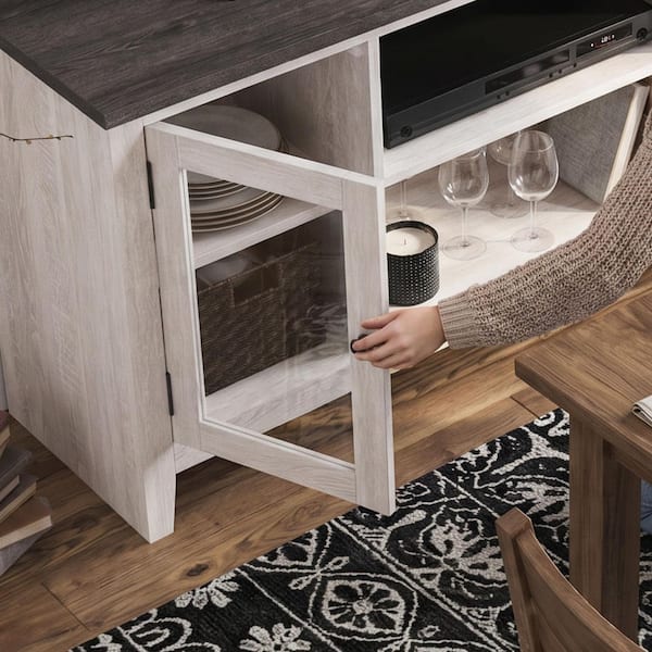 Signature DESIGN BY ASHLEY Dorrinson White/Gray TV Stand Fits TV's