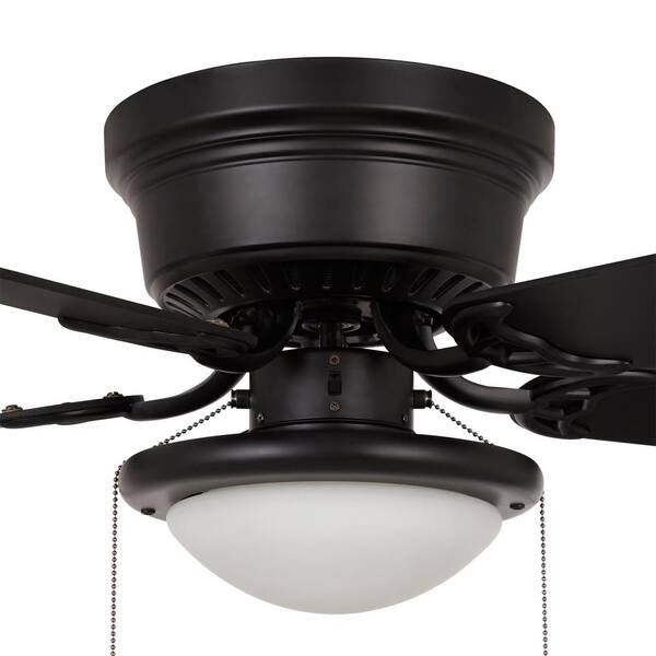 Hugger 52 In Led Indoor Black Ceiling Fan With Light Kit Al383led Bk The Home Depot - How To Install 52 Hugger Ceiling Fan