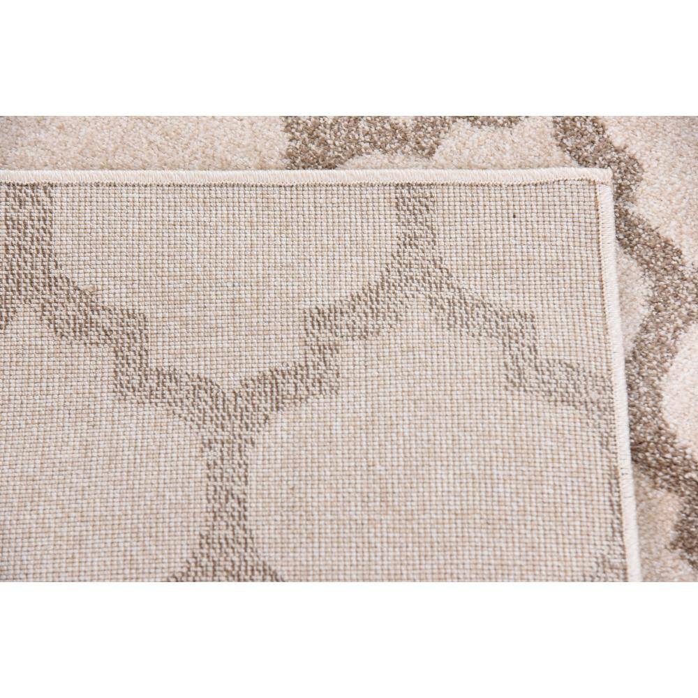 Beige and Light Brown 4' x 6' Trellis Synthetic Area Rug
