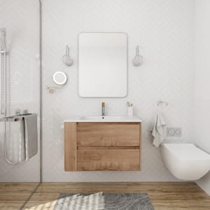 Victoria 30 in. W x 18 in. D x 19 in. H Floating Modern Design Single Sink Bath Vanity with Top and Cabinet in Wood