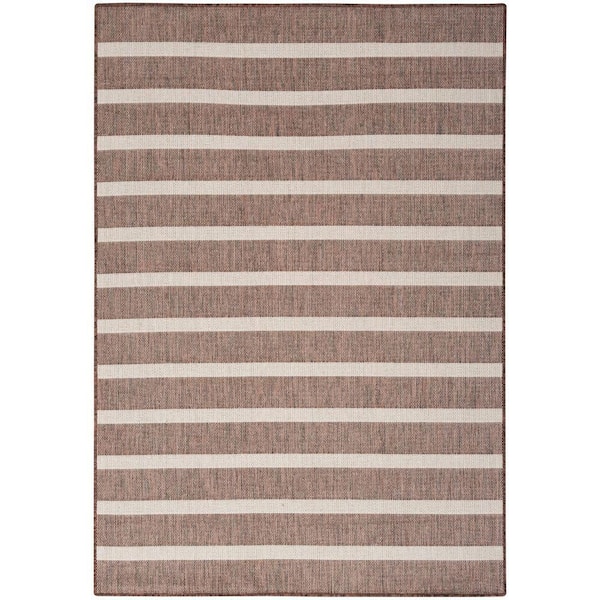 Nourison Positano Natural Ivory 5 ft. x 7 ft. Stripes Contemporary Area Rug