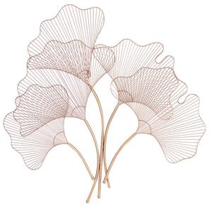 34 in. x 35 in. Copper Metal Glam Leaves Wall Decor