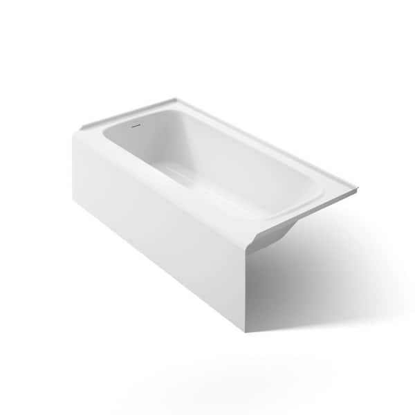 Avec 60 in. x 30 in. Soaking Bathtub with Left Drain in White