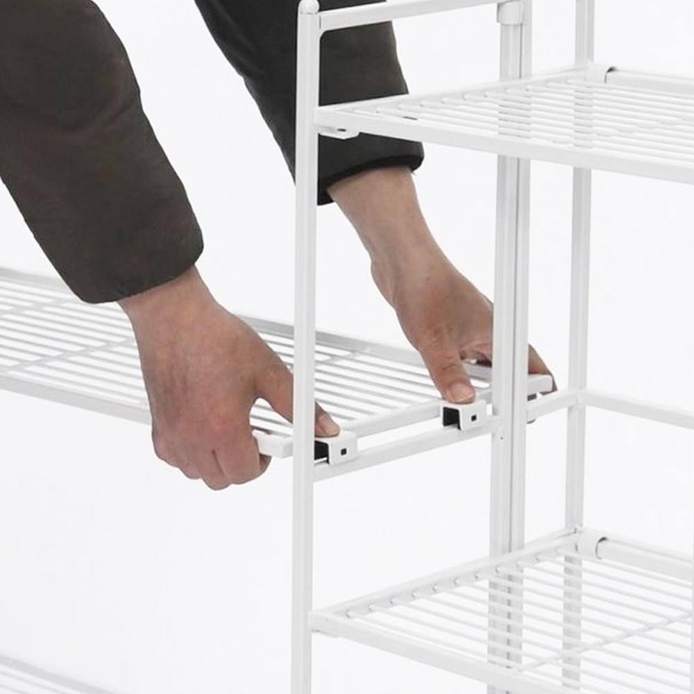 White Powder-Coated Metal Storage Shelf Extension Set, 25.5"