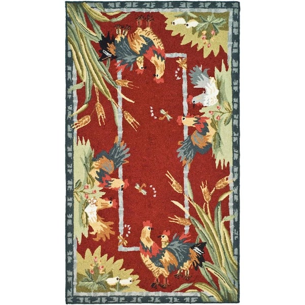 SAFAVIEH Chelsea Burgundy 4 ft. x 6 ft. Animal Print Area Rug