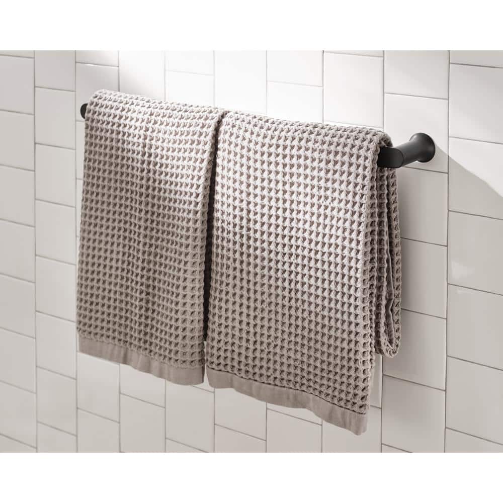 Matte Black Modern 18-Inch Wall Mounted Towel Bar