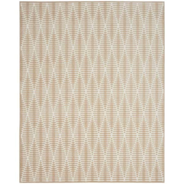 Nourison Casual Beige 8 ft. x 10 ft. Diamond Contemporary Area Rug
