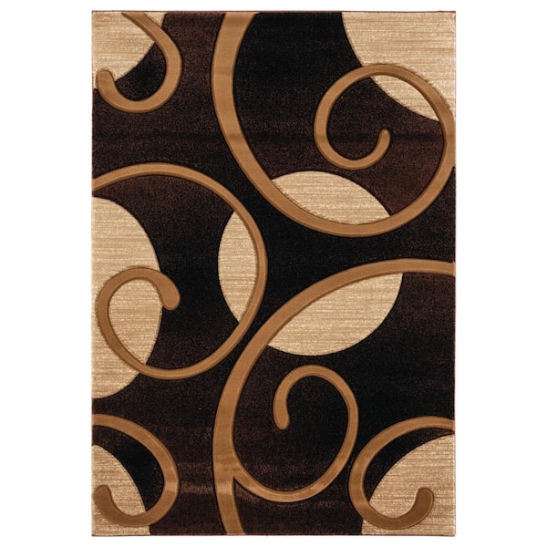 United Weavers Bristol Riley Brown 1 ft. 10 in. x 2 ft. 8 in. Accent Rug