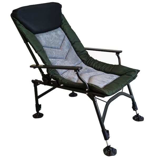 Green Portable Folding Camping Lounge Chair with Adjustable backrest