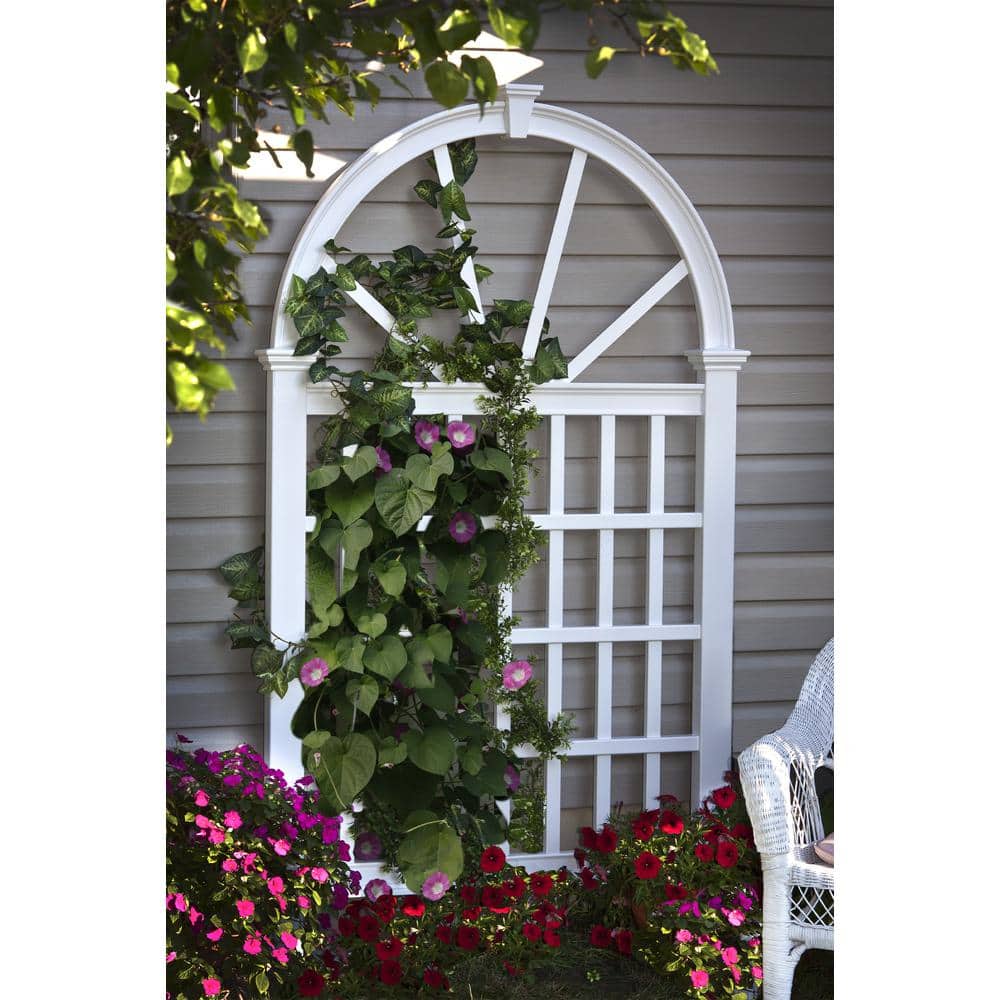 Vienna 49" x 84" White Vinyl Garden Trellis
