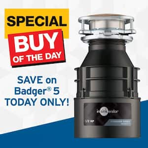 Badger 5, 1/2 HP Continuous Feed Kitchen Garbage Disposal, Standard Series