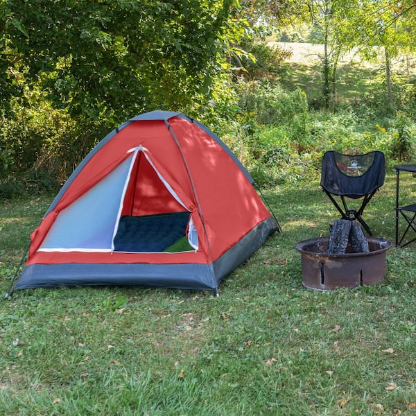 Wakeman Outdoors 2-Person Brick Red Happy Camper Tent M470009