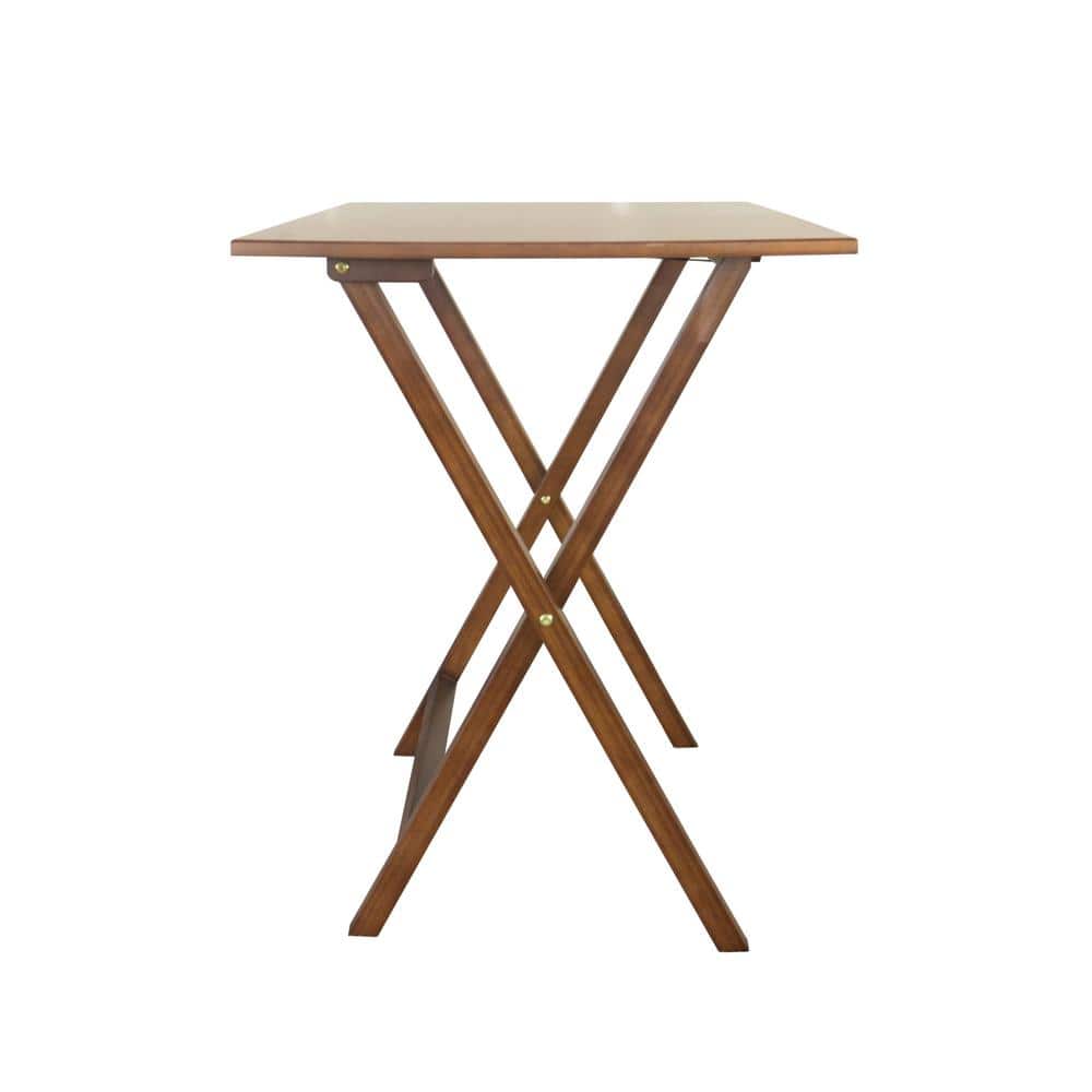 Caramel Bamboo Folding Desk with Rounded Edges